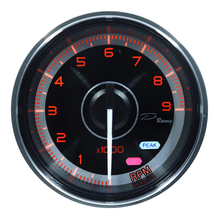 Depo Racing FS Series Tachometer 9K RPM Gauge 60mm, Peak/Warning, FS6093B-WP