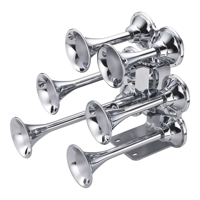 Chrome 6 Trumpet Truck Air Horn Train Air Horn Bracket Mount