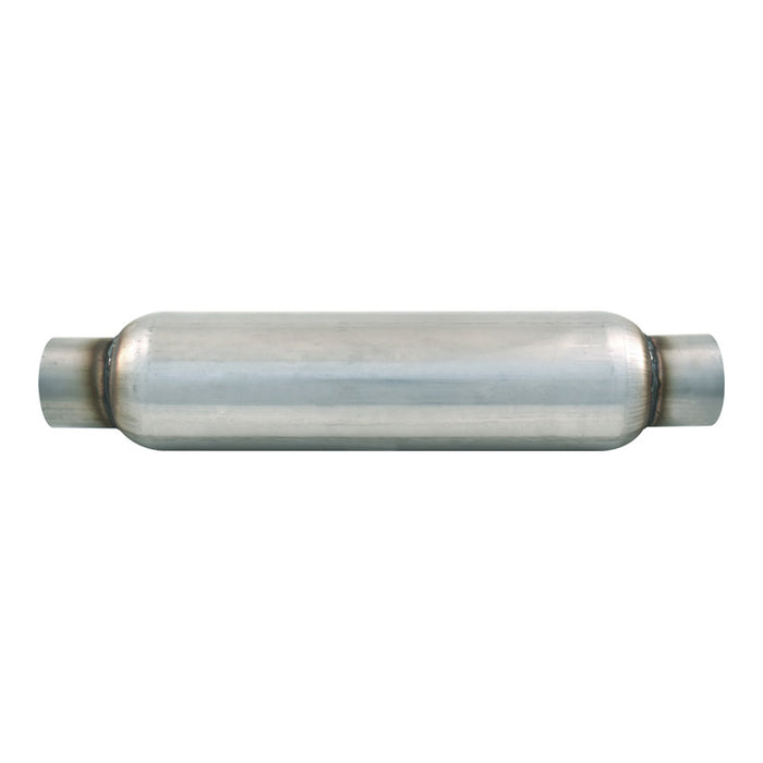 409SS Glasspack Hot Dog Muffler, 2-1/2" In/Out, 4" Body Diameter 15" Body Length