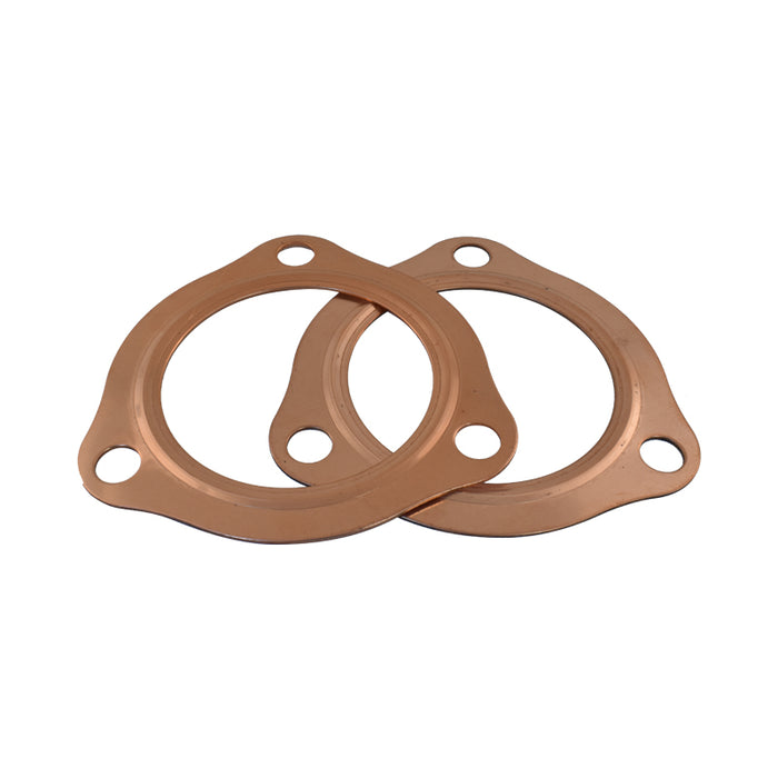 Embossed Copper Exhaust Collector Gaskets 2-1/2" (2.5") ID, 3 Bolt Type Flange