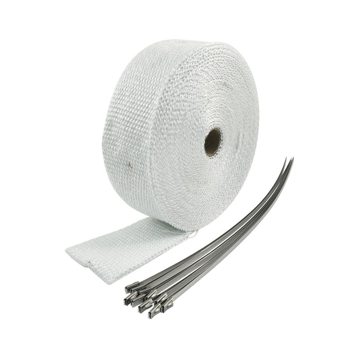 Cal Custom Heat Solutions White Fibreglass 1200°F Exhaust Insulating Wrap 2" x 50 Foot