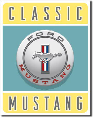 Ford - Classic Mustang - Large Metal Tin Sign 40.6cm X 31.7cm Genuine American Made