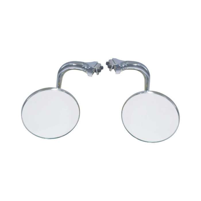 Chrome Classic 4" Round Peep Mirror, Pair