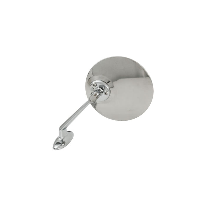 Stainless Steel 4" Round Lucas Style Wing Mirror, Fits Left or Right