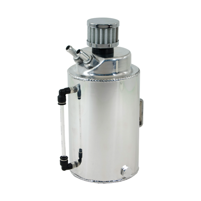 Cal Custom Round Oil Catch Tank 2L Silver