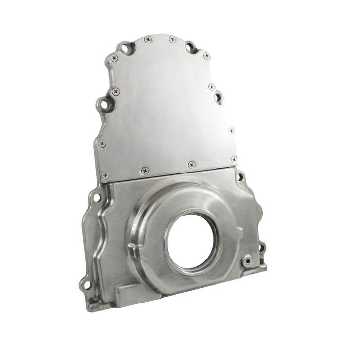 Cal Custom GM LS Timing Cover 2-Piece Without Cam Sensor Hole Polished Aluminium