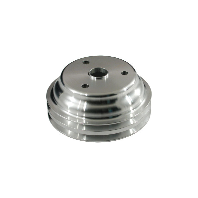 Aluminum Crankshaft Pulley For SBC 350/383 - 2-Groove Long Water Pump (V-Belt)-780857