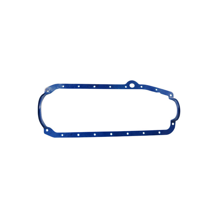 Cal Custom Aluminium Oil Pan 1 Piece Blue Rubber Gasket, Small Block Chev 1965-1979