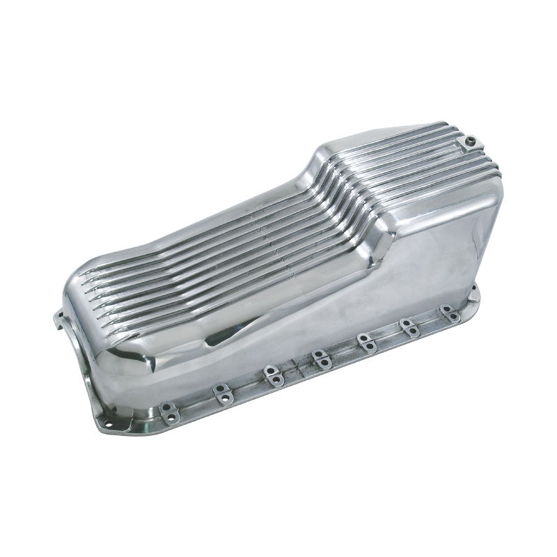 Cal Custom Polished Finned Aluminium Oil Pan Left-Hand Dipstick, Small ...
