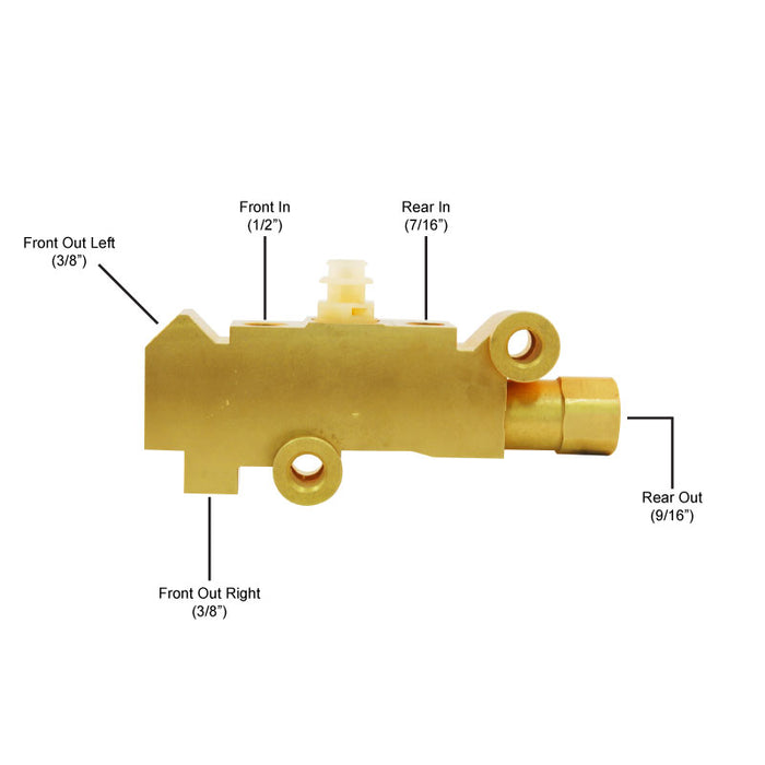 Cal Custom Brass Brake Proportioning Valve, GM Style, Suit Disc/Drum