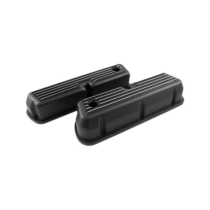 SB Ford Black Finned Aluminium Valve Covers, 289 302