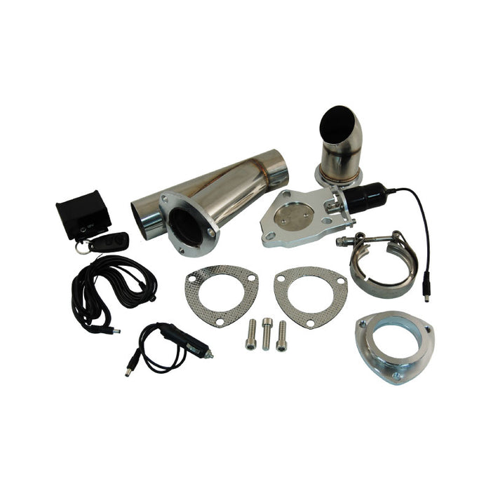 Stainless Steel 2-1/2" Electric Exhaust Cut-Out Kit With Remote