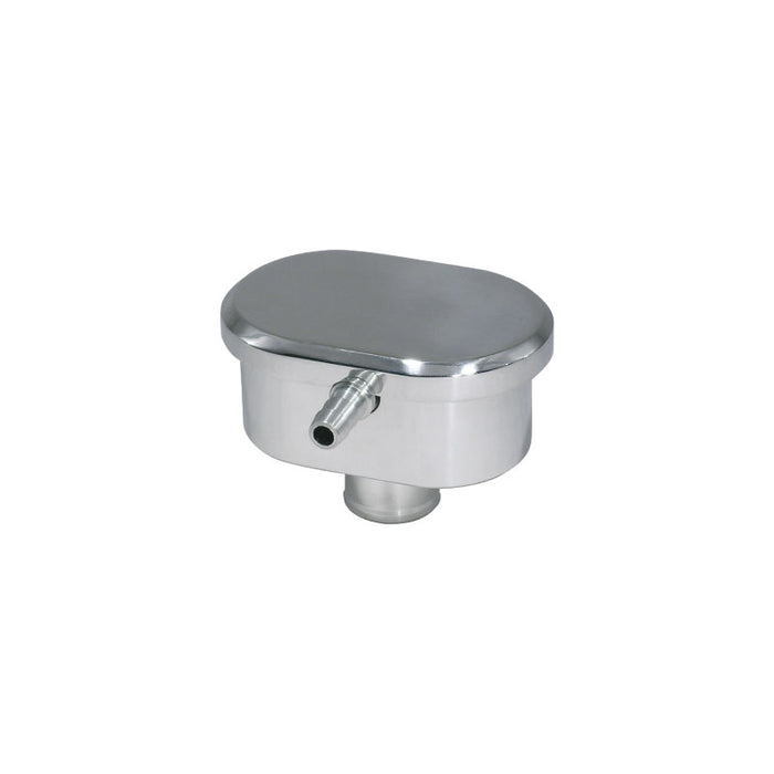 Cal Custom Polished Aluminium Oval Smooth Top Push-In Breather Cap, With PCV