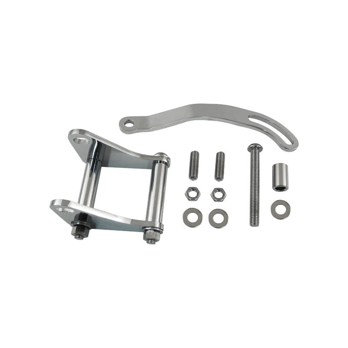 Cal Custom Chrome Plated SB Chev Saginaw Power Steering Bracket, Suits Short & Long Water Pump