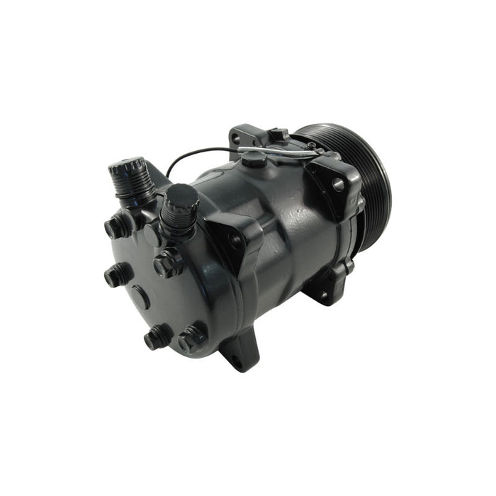 Sanden 508 Style A/C Compressor Black Housing, Serpentine Pulley