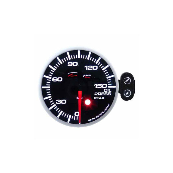 Depo Racing Peak Recall Oil Pressure PSI Stepper Motor Gauge 52mm