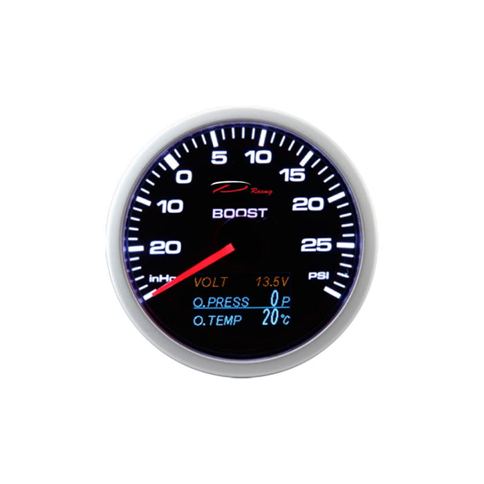 Depo Racing 4 In 1 Boost, Oil Pressure, Oil Temp & Voltmeter Stepper Motor Gauge 60mm