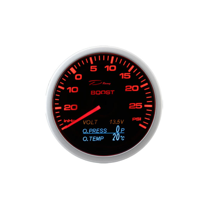 Depo Racing 4 In 1 Boost, Oil Pressure, Oil Temp & Voltmeter Stepper Motor Gauge 60mm