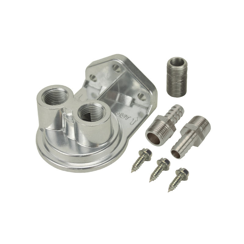 Derale Remote Filter Mount Single Ports Up 1/2
