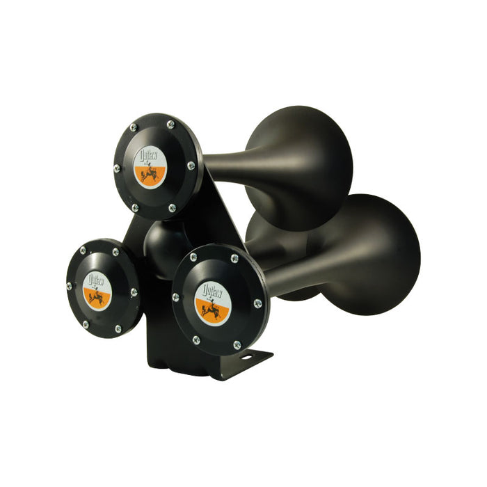 152db Loud Truck Horn, Triple Air Horns Black 12v 24v Train Horn - Requires Air Supply