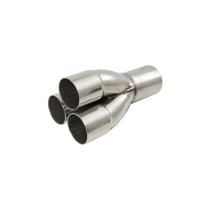 Outlaw Polished Stainless Steel 3 Into 1 Merge Collector, 3 X 1-7/8" ID, 2¼" Outlet